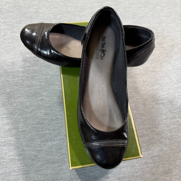 Coach and Four CF Lettie Flats Women 8.5 Black Round Toe Slip On Comfort Shoe - Picture 1 of 6